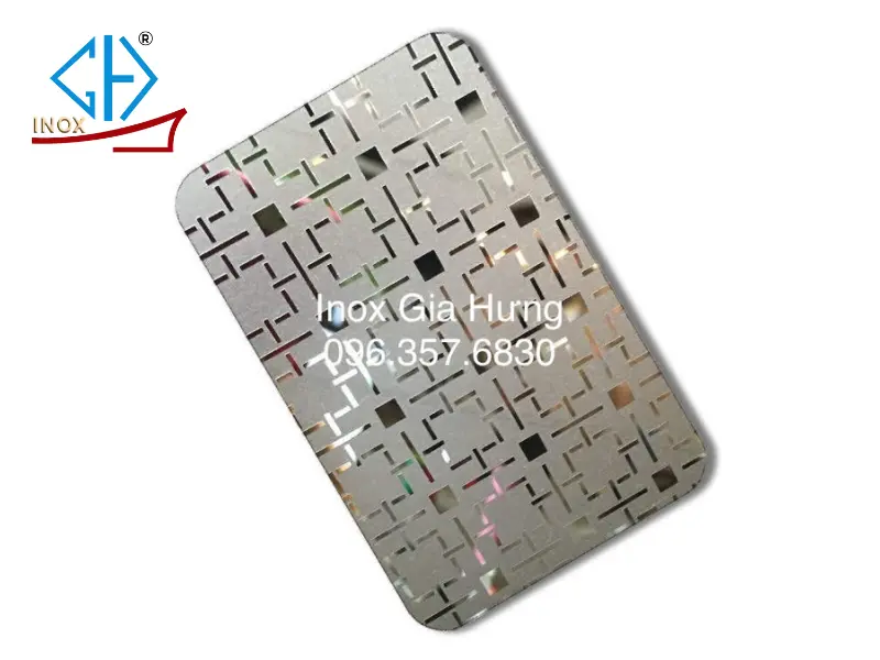 Tấm inox hoa văn trắng đường kẻ nổi bật