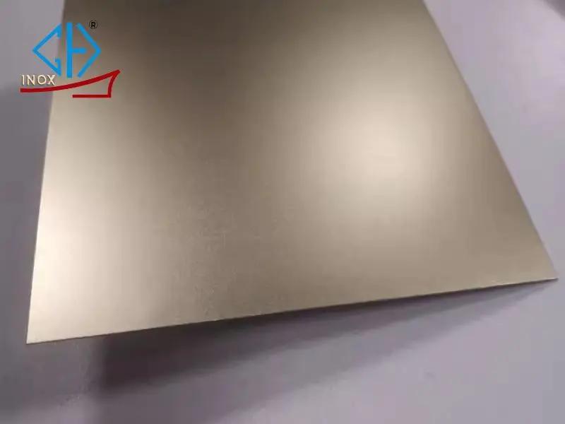 tấm inox vân cát champagne