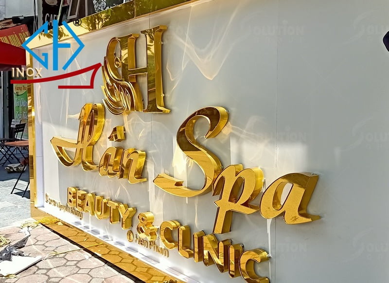 chữ inox vàng gương