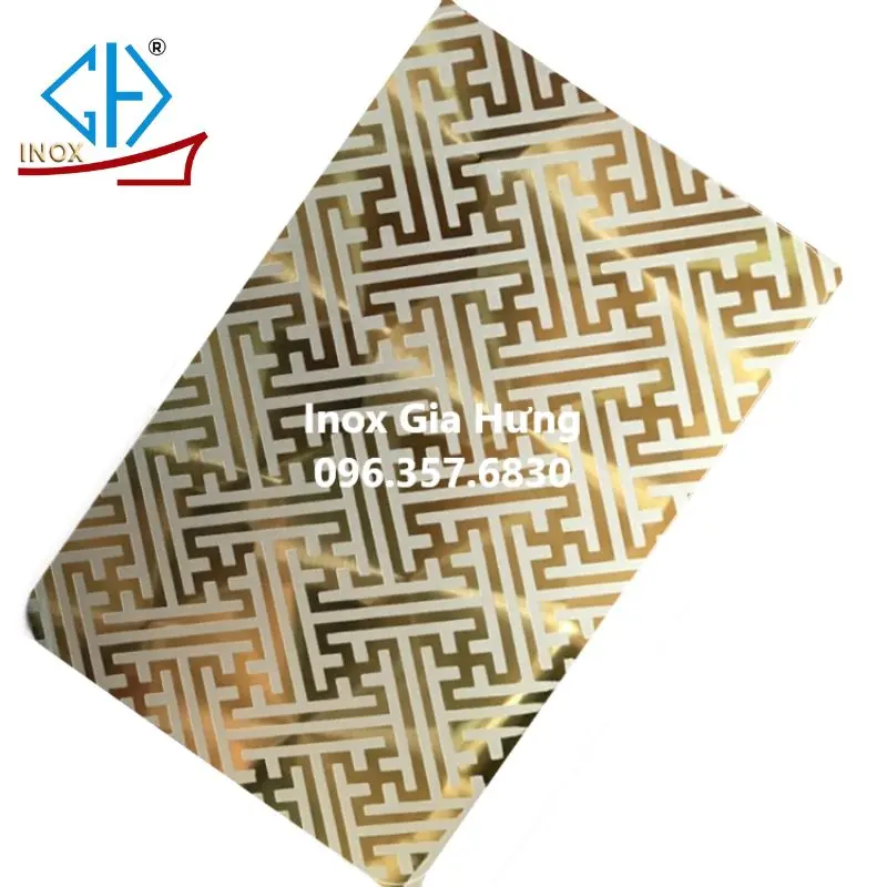 tấm inox hoa văn vàng