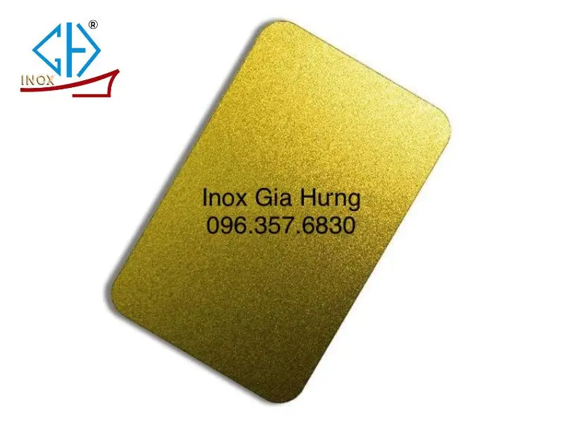 tấm inox vân cát vàng