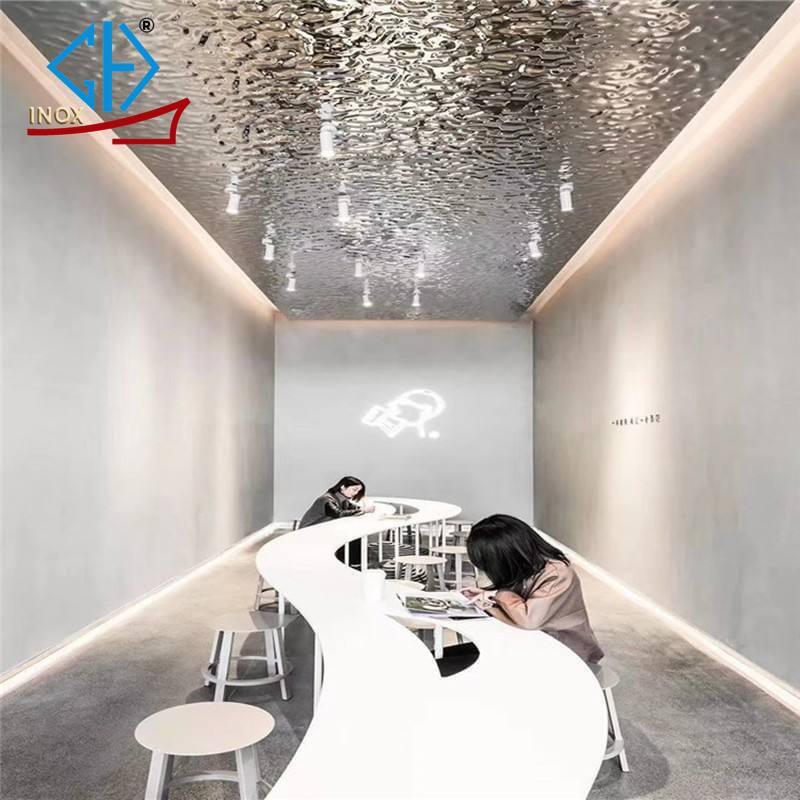 ứng dụng tấm inox sóng nước trắng