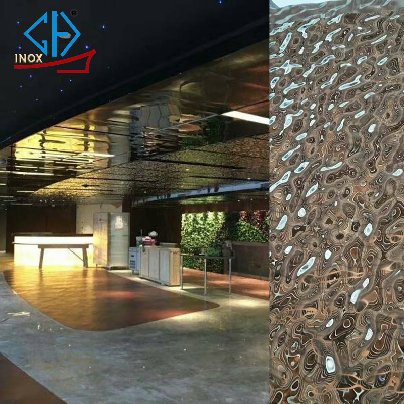 tấm inox sóng nước trắng ốp trần
