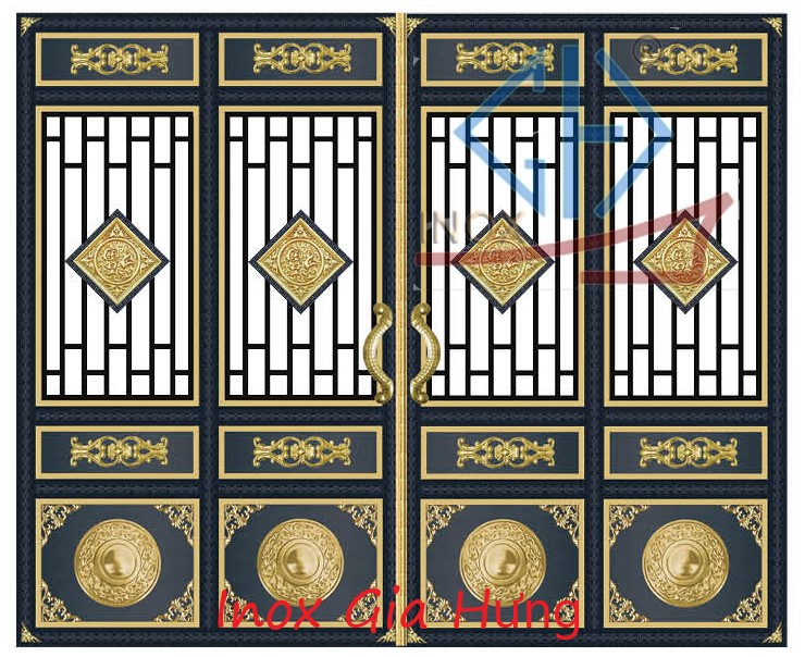 Cửa Cổng Inox Hoa Văn / Màu - 13