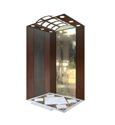 Inox cabin thang máy - Hoa văn rẻ quạt 