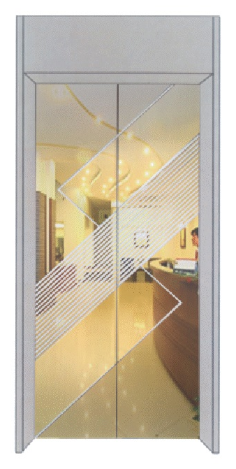Inox hoa văn cửa tầng thang máy - Hoa văn kẻ chéo