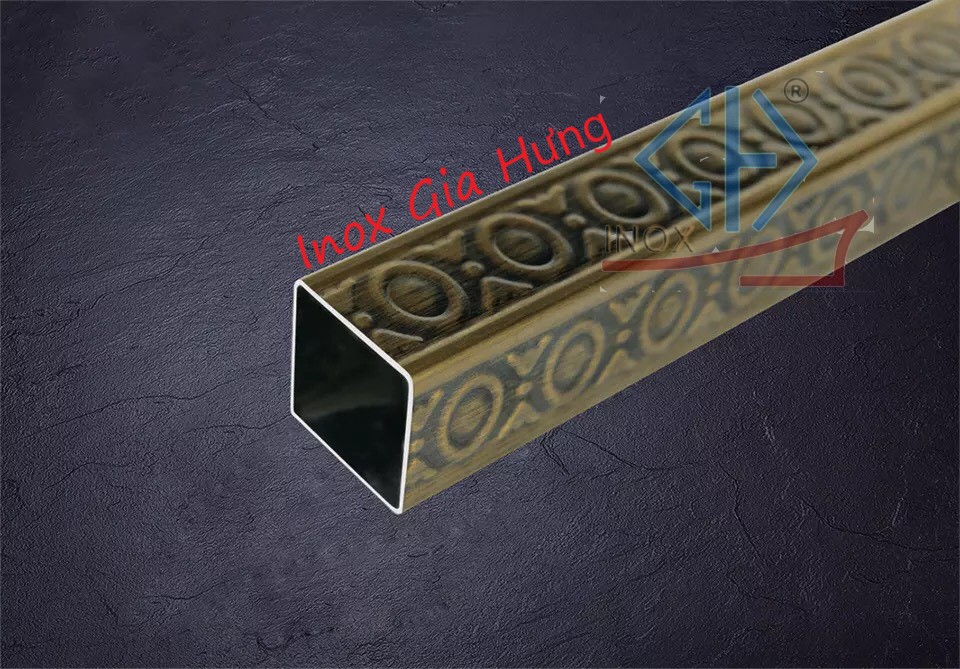 Ống hộp hoa văn inox / màu - 19