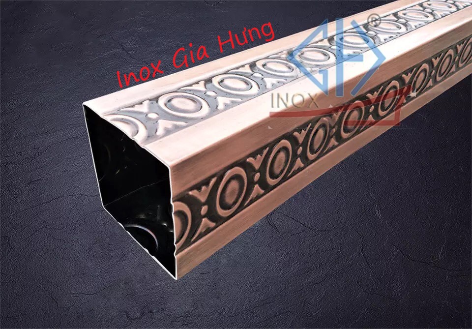 Ống hộp hoa văn inox / màu - 18