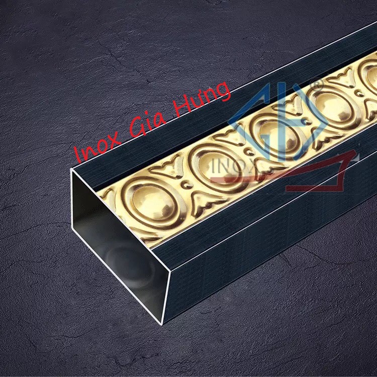 Ống hộp hoa văn inox / màu - 17
