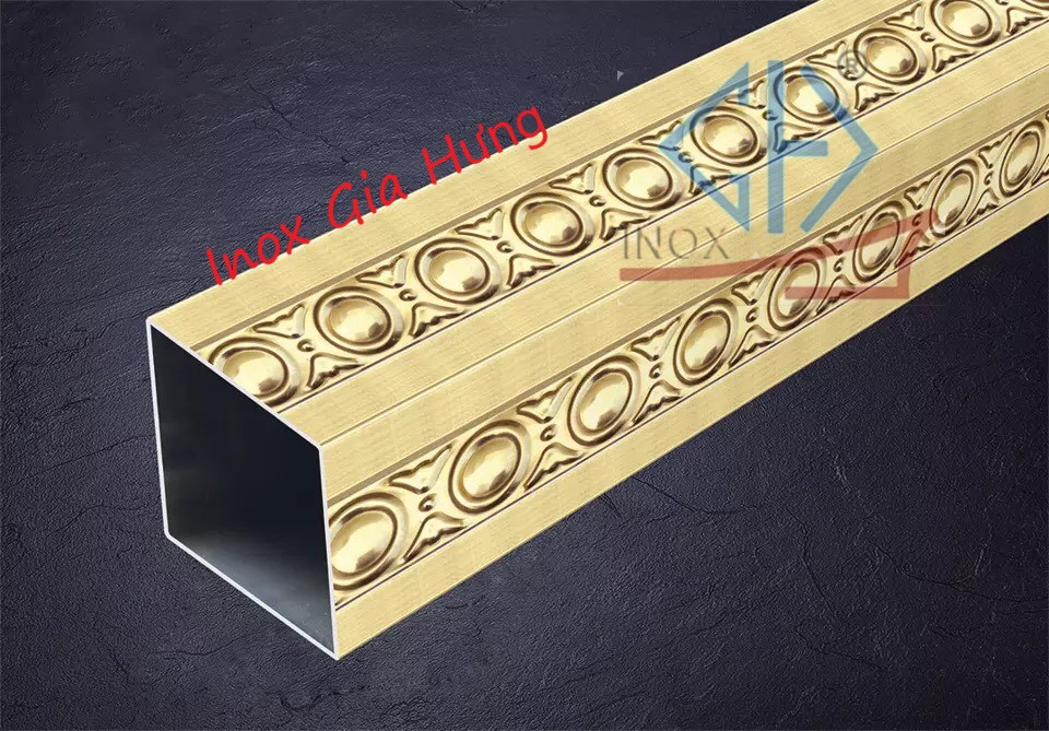 Ống hộp hoa văn inox / màu - 12