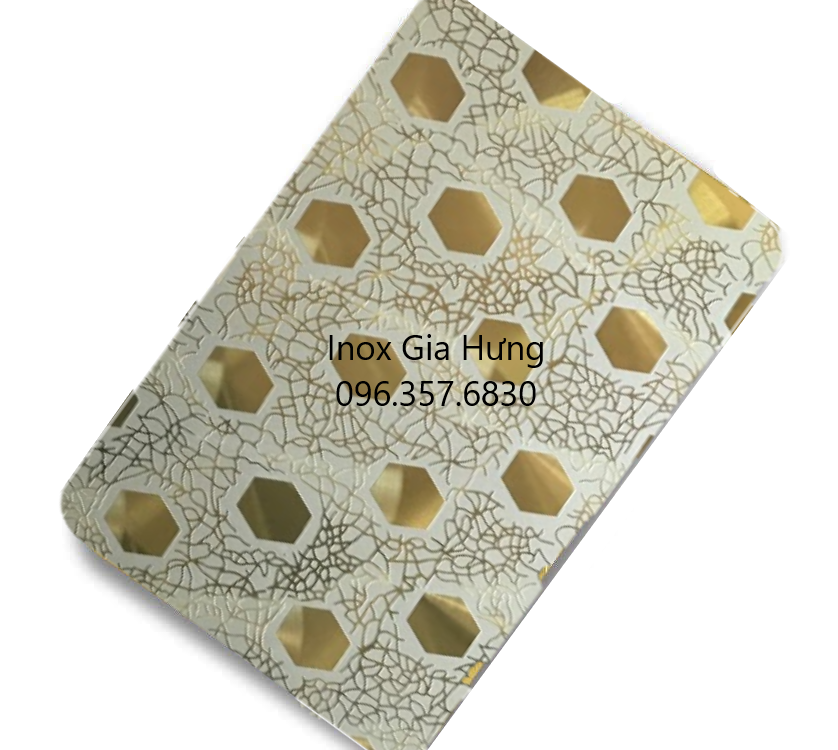 Tấm Inox Hoa Văn Vàng - 16